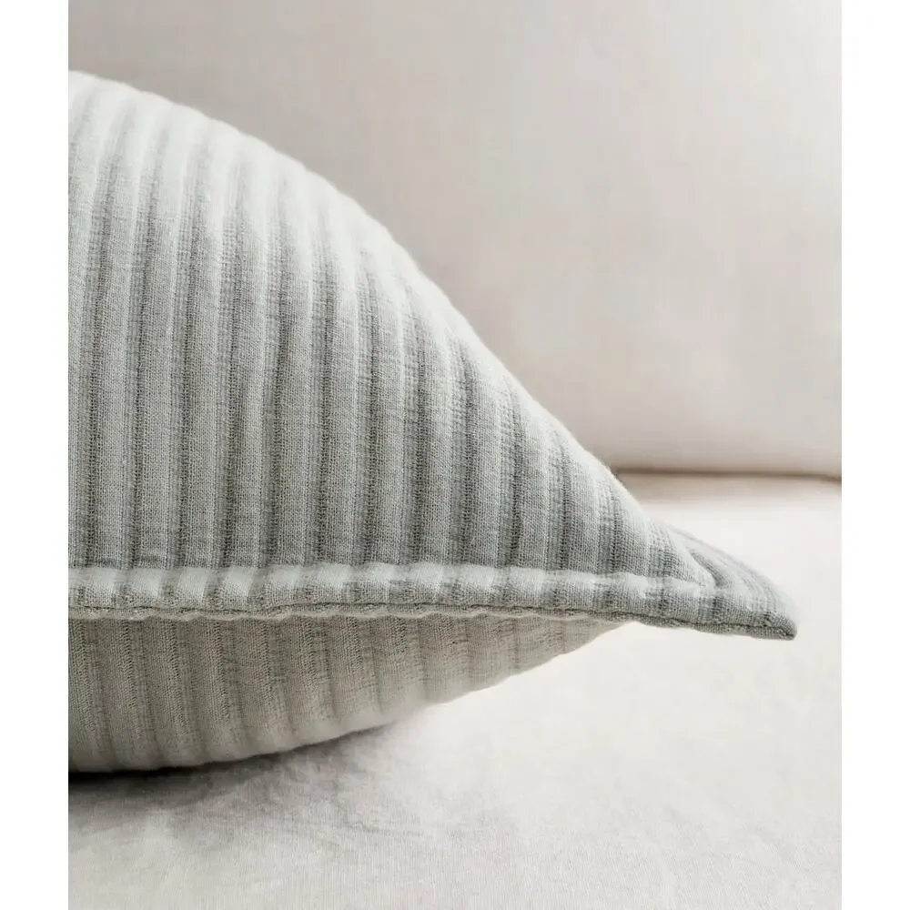 NWOT Quince Organic Cotton Matelasse Sham Set King Dried Sage